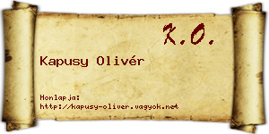 Kapusy Olivér névjegykártya