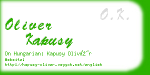 oliver kapusy business card